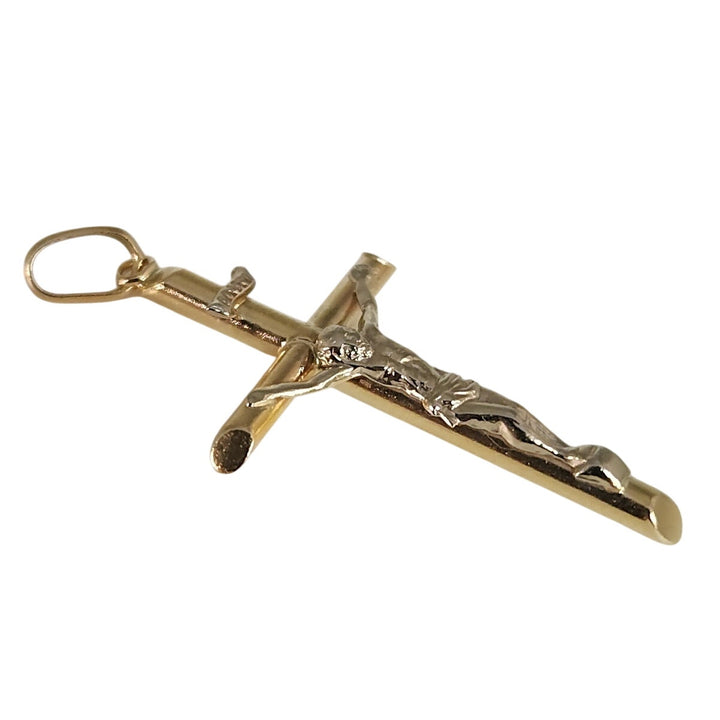 14k Yellow Gold Crucifix Cross Religious Jesus Pendant