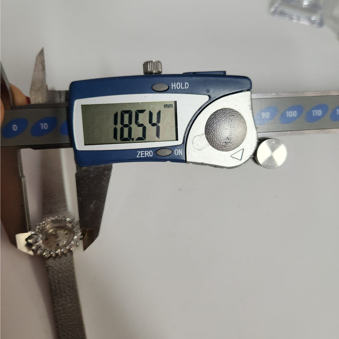 Vintage 18k White Gold Rolex Precision Diamond Halo SS Bracelet ( Not Working)