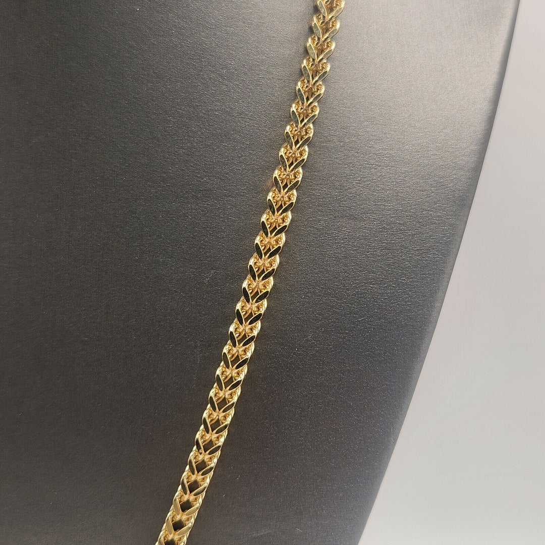 10k Yellow Gold Wheat Chain Necklace 22"