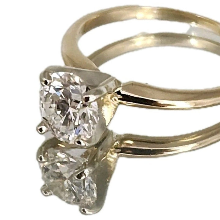 14k Yellow Gold Round Brilliant Diamond Lab Grown Engagement Ring 1.03 Ct, S6.25