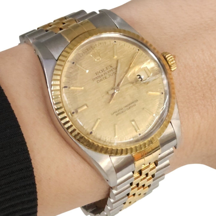 Rolex Datejust 16013 Two-Tone 18K Gold & Steel Champagne Dial Automatic Watch
