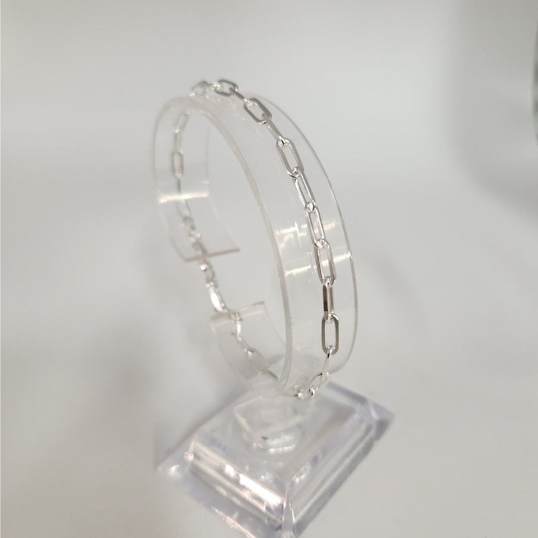 925 sterling silver Paperclip link bracelet 8"