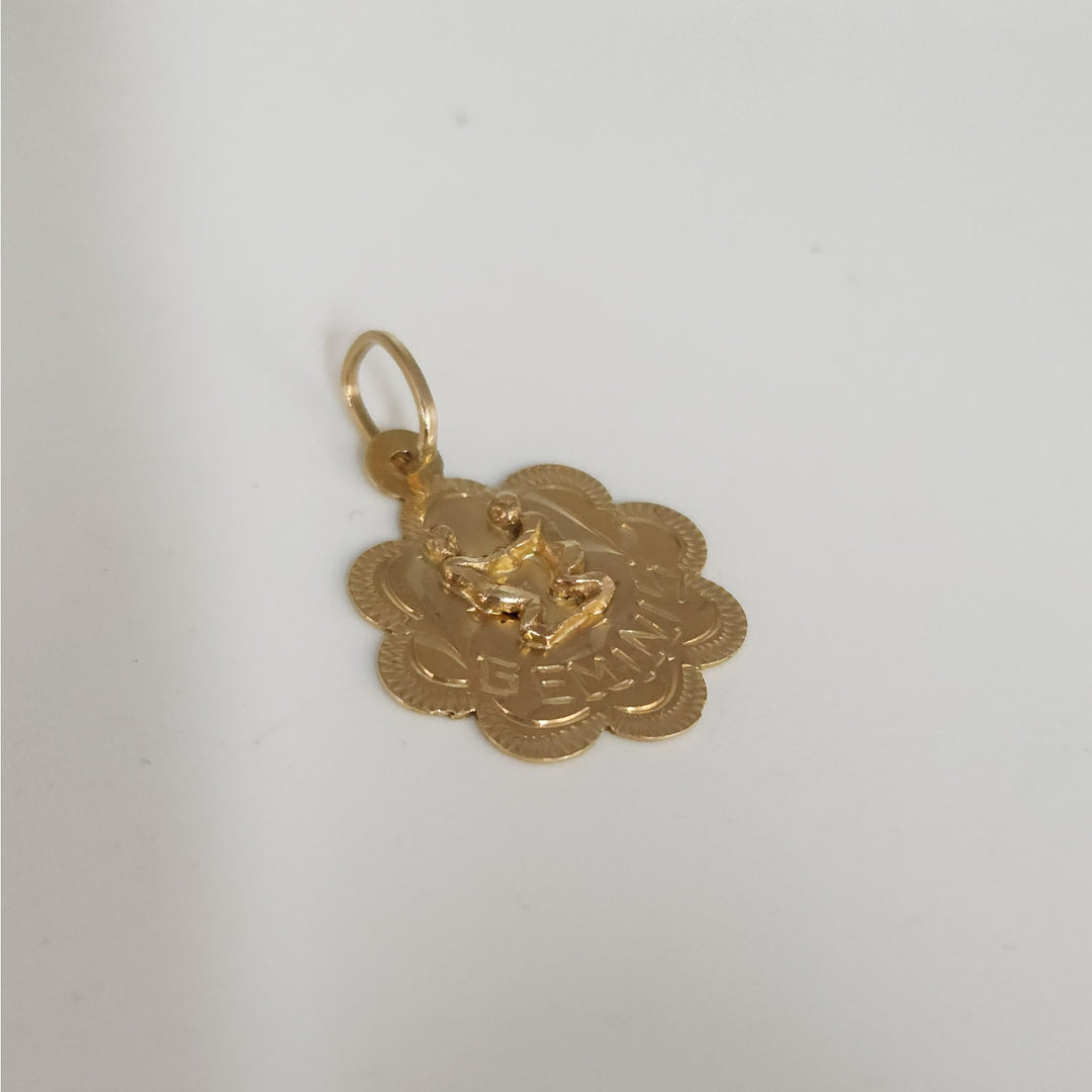 Vintage 14k Yellow Gold Gemini Zodiac Pendant 1.8g