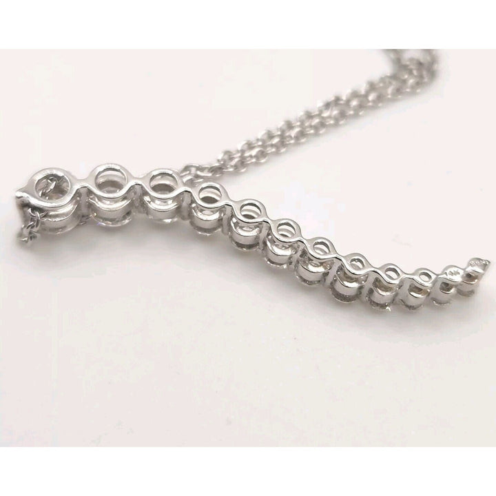 14k White Gold Diamond Tears Shape Pendant 12 round Diamonds 1 1/2 CT Necklace