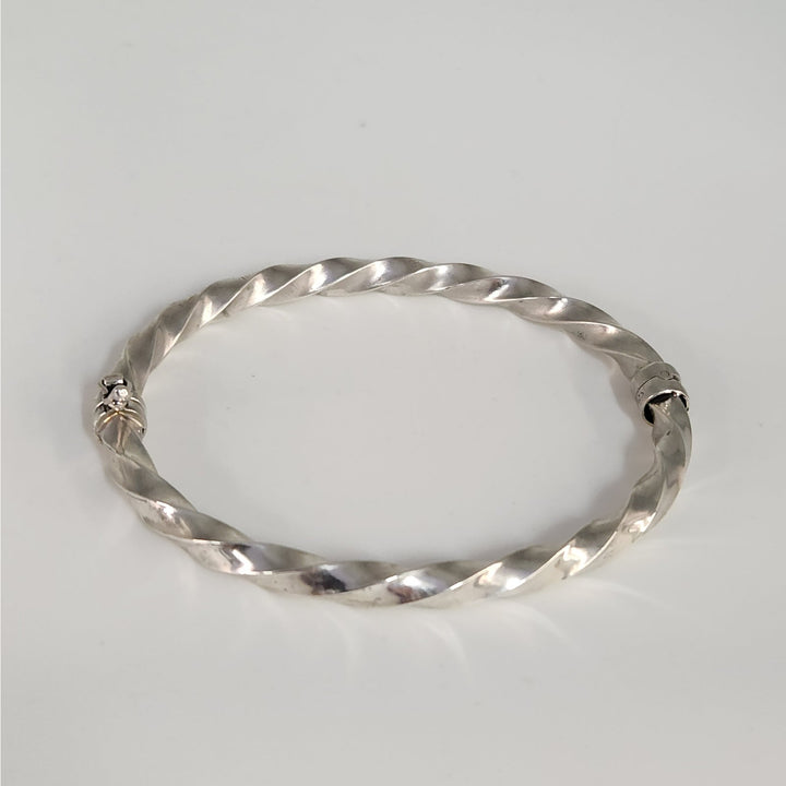 Vintage Sterling Silver Twisted Rope Bangle Bracelet 10g