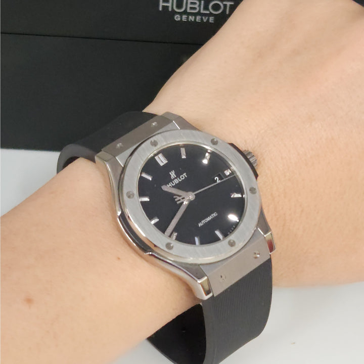 Hublot Classic Fusion 42MM Automatic Black Dial Titanium Watch w/ Box