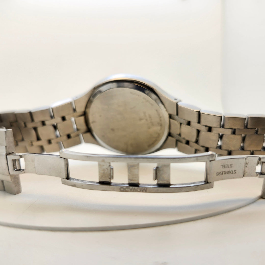 Movado Museum Sapphire Crystal Steel Link Bracelet Watch ref 01.1.14.1085