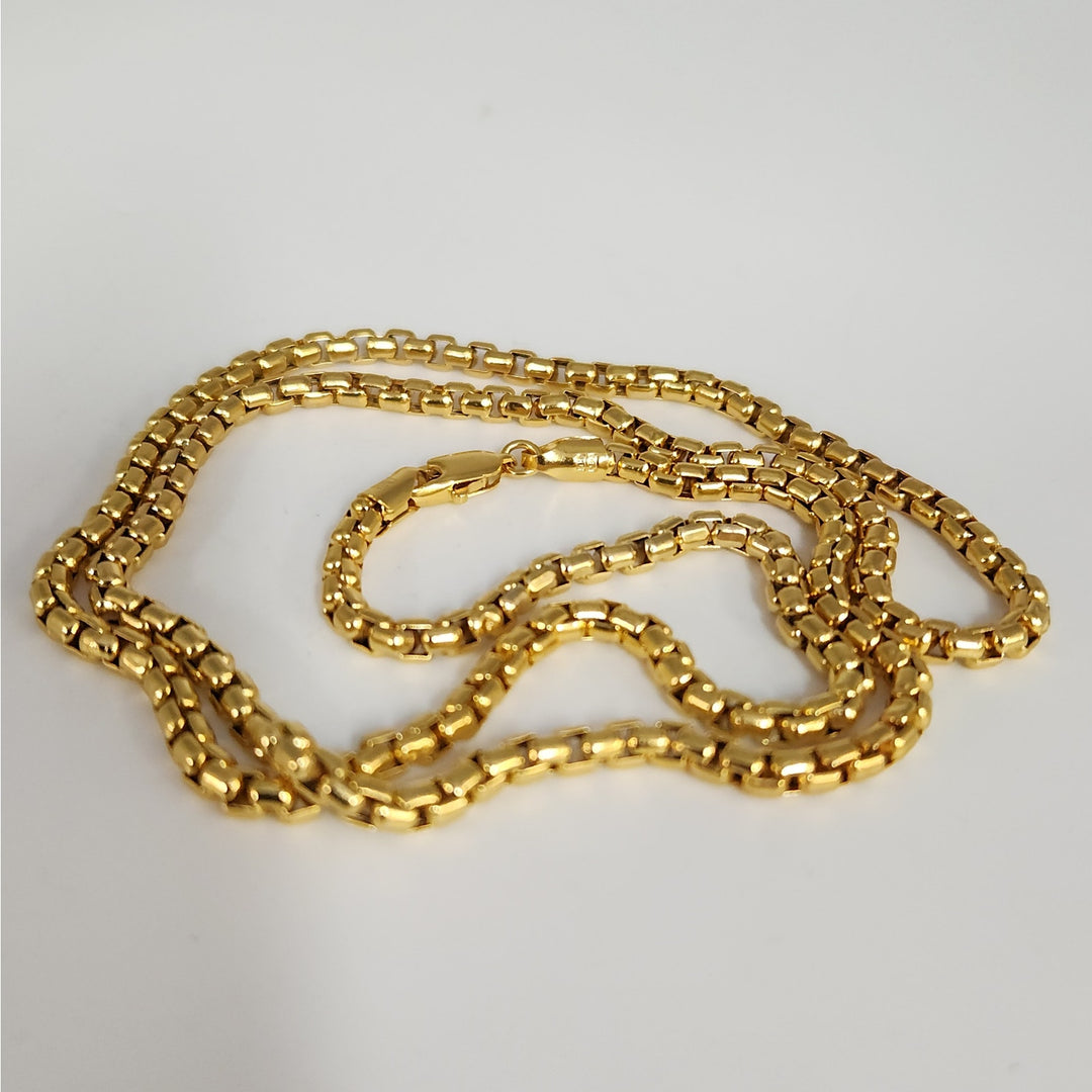 Stunning 14k Yellow Gold Box Chain Necklace 24"