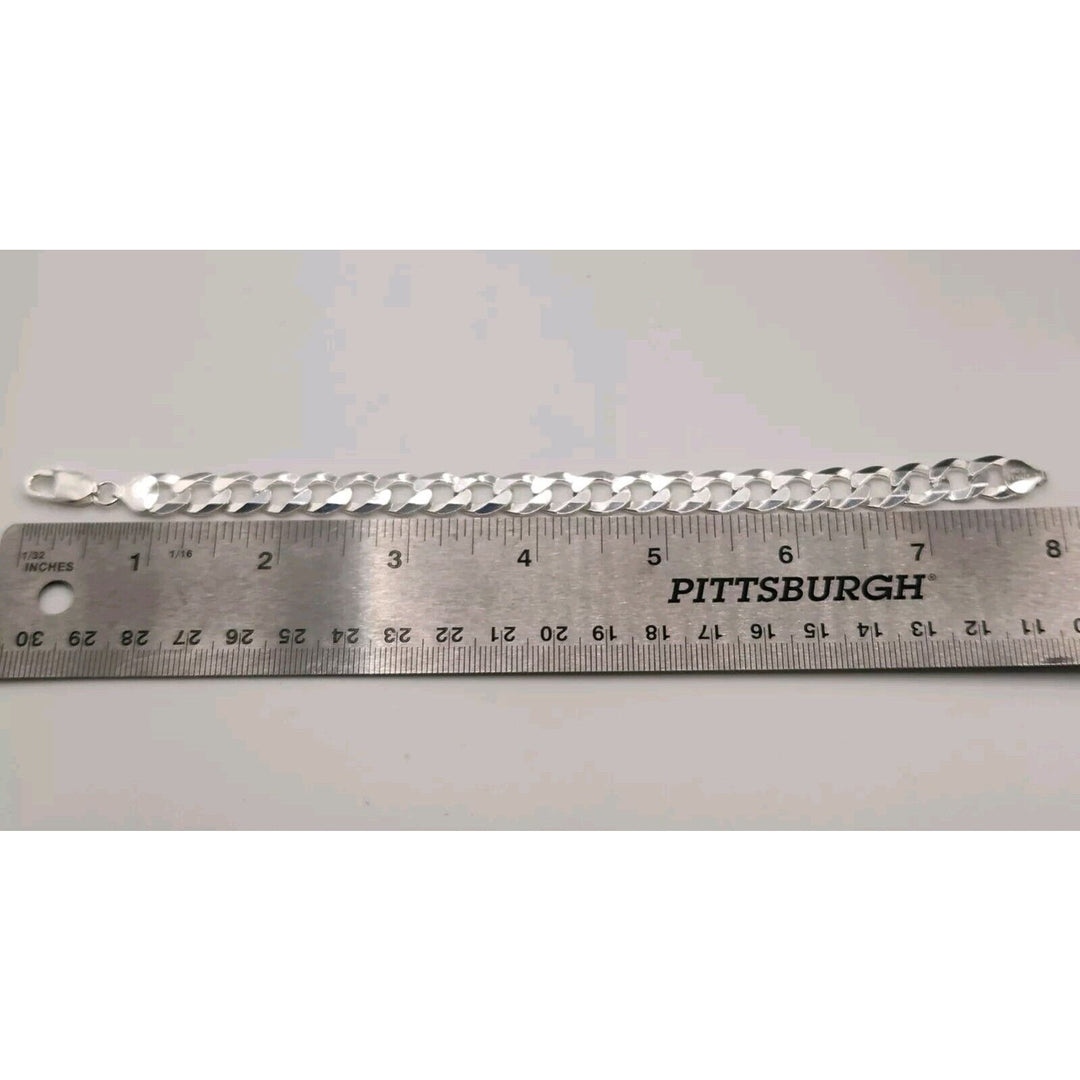 925 Sterling Heavy Cuban Chain Bracelet 8"