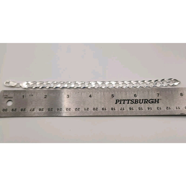 925 Sterling Heavy Cuban Chain Bracelet 8"
