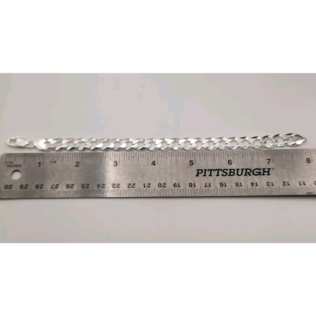 925 Sterling Heavy Cuban Chain Bracelet 8"