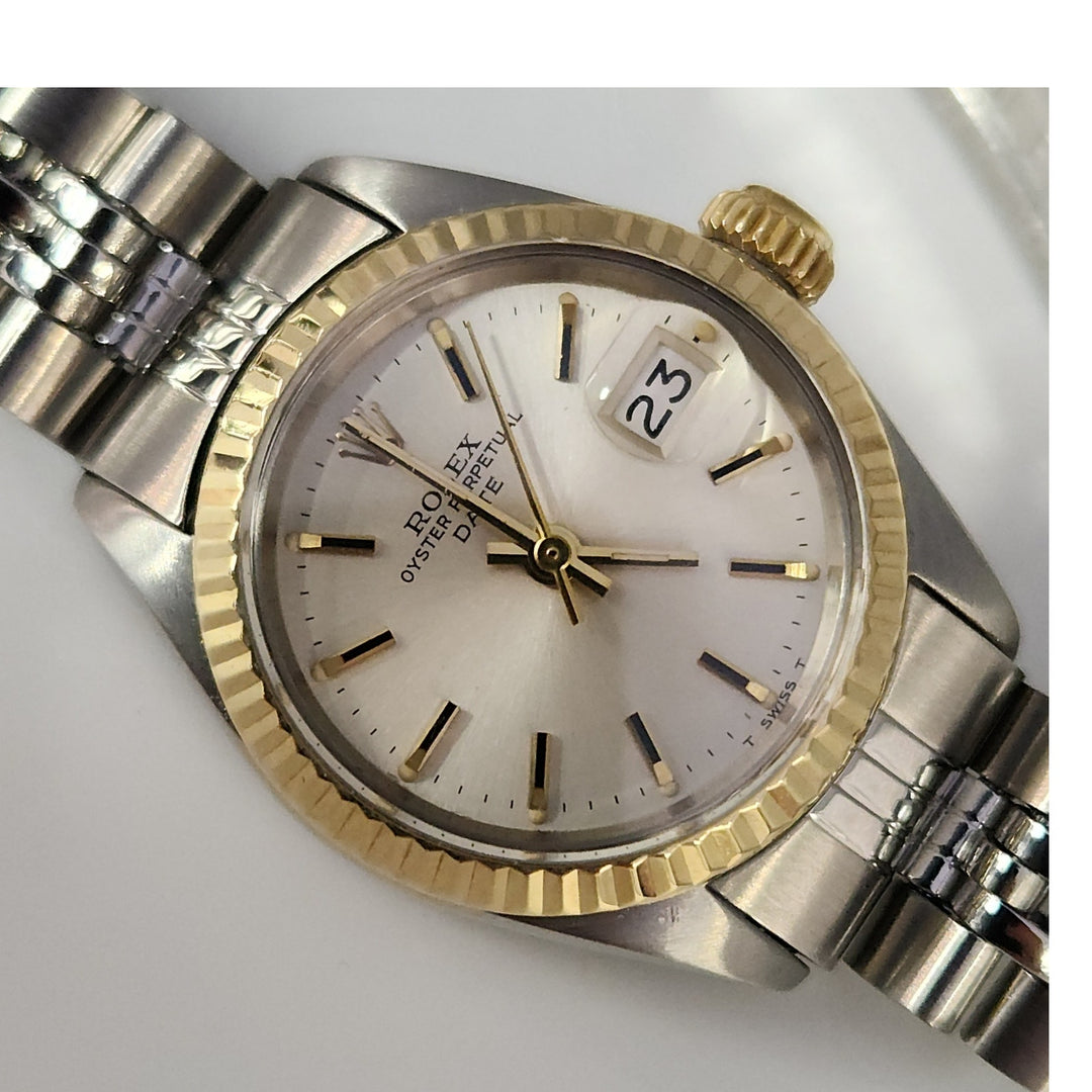 Vintage Rolex Oyster Perpetual date with champagne Dial 18k Jubilee Bracelet yellow gold two tone Ref 6917
