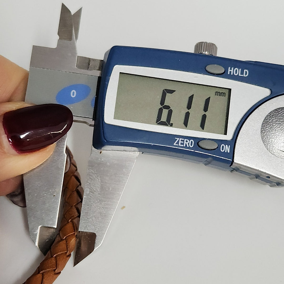 Judith Ripka Braided Brown Leather Choker With Sterling Magnet Clasp 15.5"