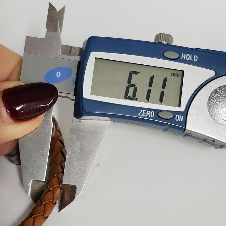 Judith Ripka Braided Brown Leather Choker With Sterling Magnet Clasp 15.5"