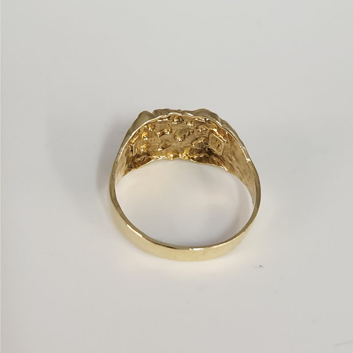 10K Yellow Gold Textured Nugget Ring Size 7.25