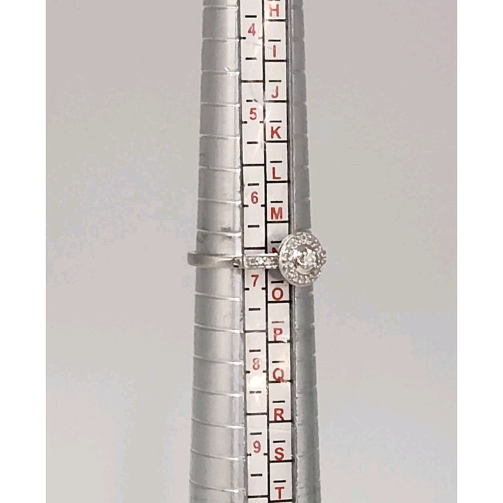 10k White Gold And Diamonds Princess Ring Size 6.5