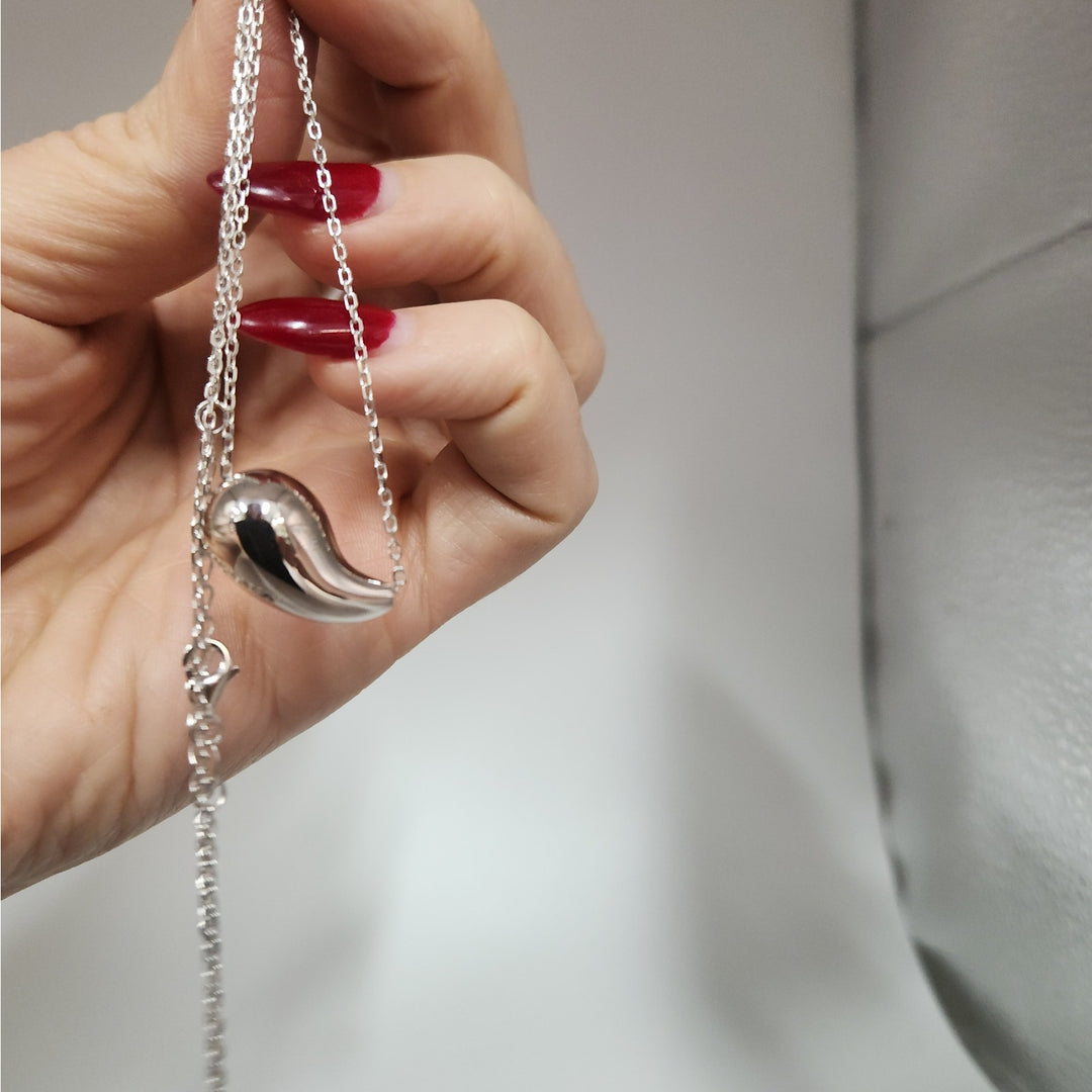 925 Sterling Silver Teardrop Pendant Necklace