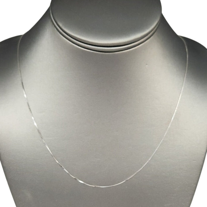 10k White Gold 0.8mm Adjustable Box Chain 22"