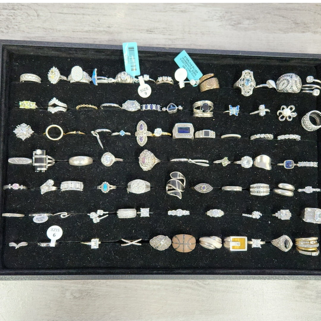 925 Sterling Silver Assorted Natural Stone Rings Unique Design starting $39.99