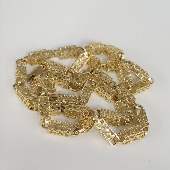 Vintage 10K Yellow Gold Textured Nugget 23g Necklace 21"