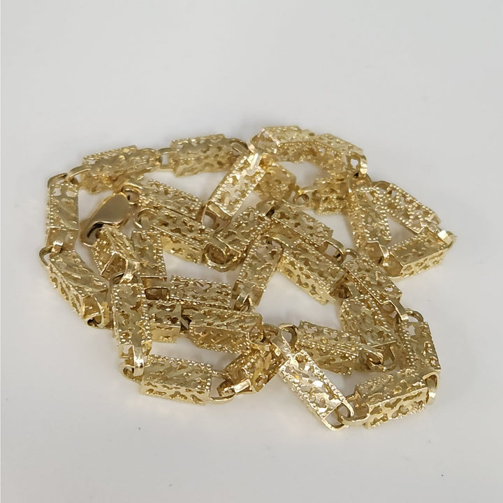 Vintage 10K Yellow Gold Textured Nugget 23g Necklace 21"