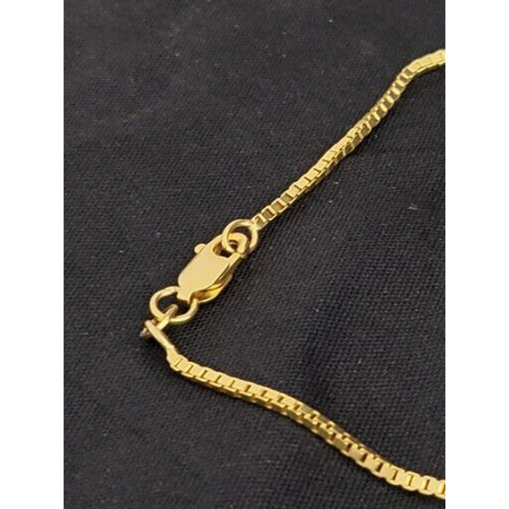 10k Gold Box Chain Necklace, 18in With 5.5 Of Gold
