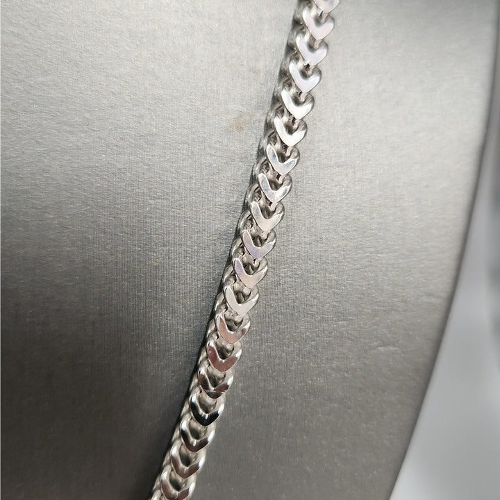 22" Solid 925 Sterling Silver Wheat Chain Necklace (Spiga) Bold Braided Design