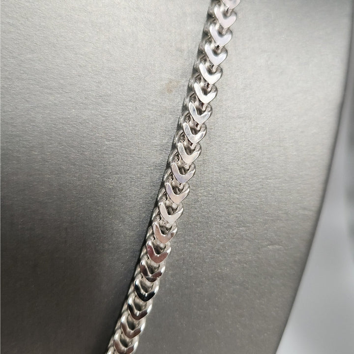 22" Solid 925 Sterling Silver Wheat Chain Necklace (Spiga) Bold Braided Design