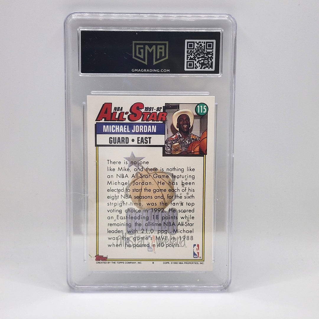 1992 Topps Michael Jordan All-Star #115 Basketball Card GMA 7 NM Near Mint
