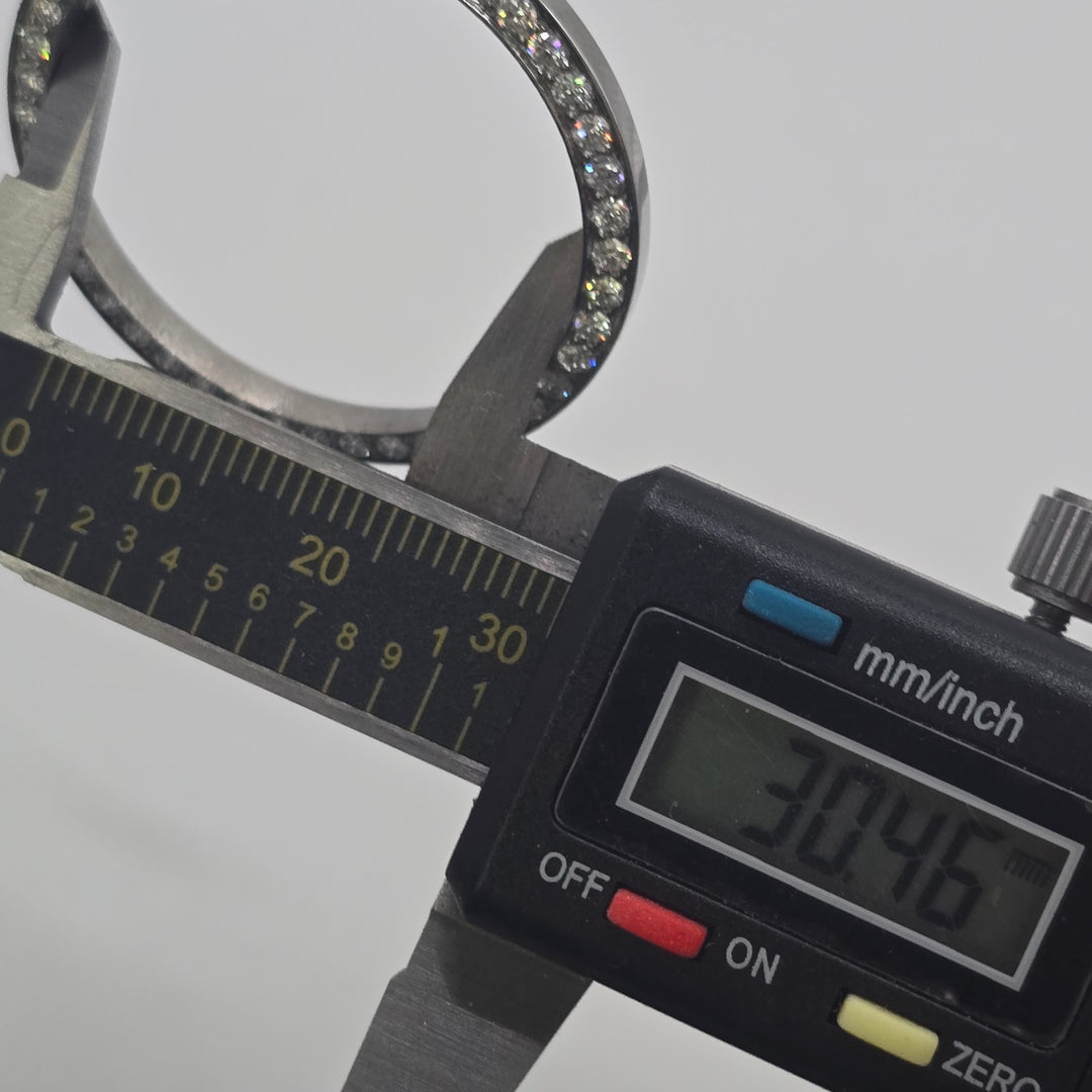 36mm Aftermarket Lab Diamond Bezel Stainless Steel 1-Row