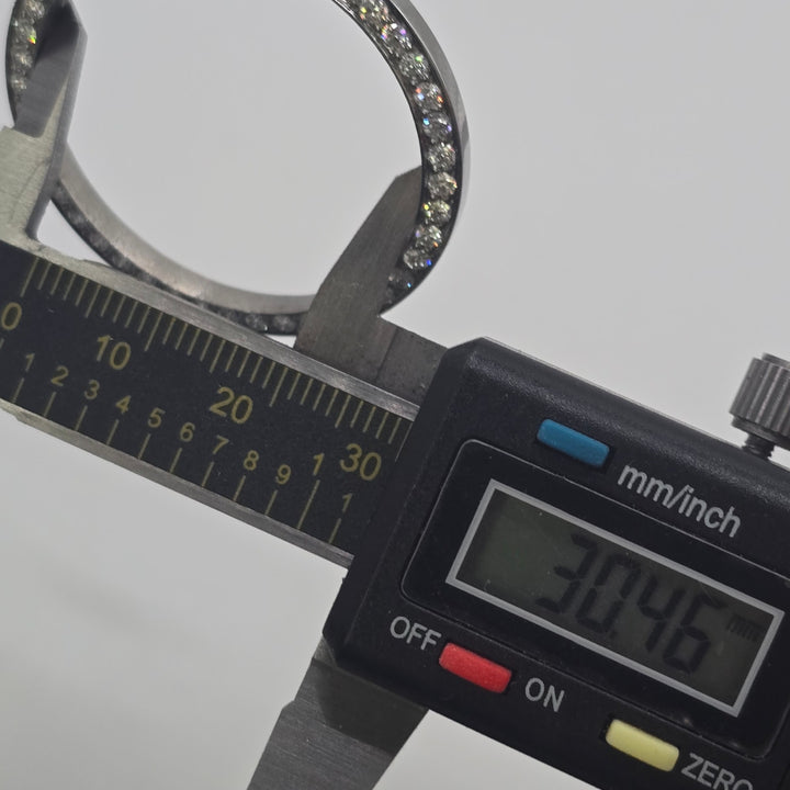 36mm Aftermarket Lab Diamond Bezel Stainless Steel 1-Row
