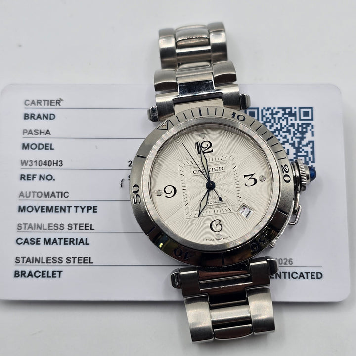 Cartier Pasha Grille 38mm Automatic Steel Watch W31040H3