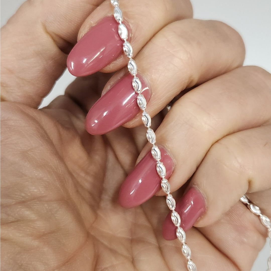 Fancy 925 Sterling Silver wave Pattern Anklet 10"