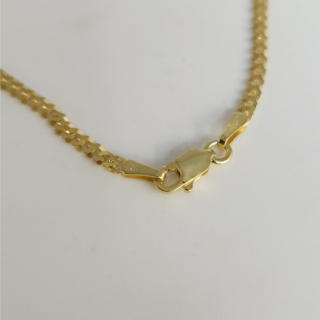 925 sterling Silver Gold -Tone Cuban Link Necklace  24"