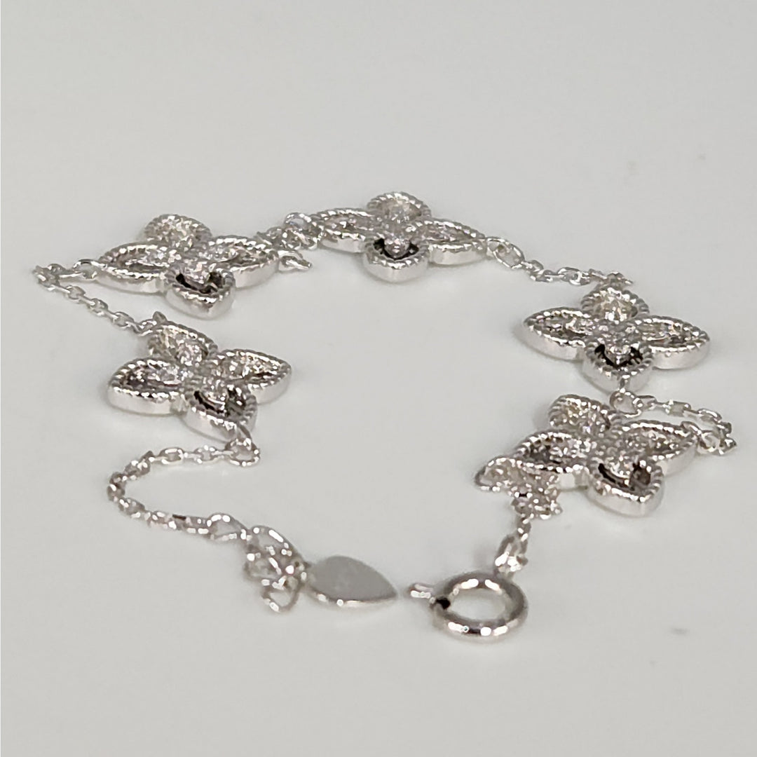 Elegant 925 Sterling Silver butterfly's bracelet 7.5"