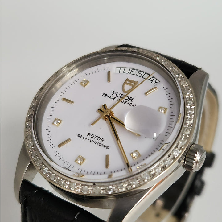 Vintage Tudor Prince Date+Day Ref.94613 Automatic Diamond Dial & Bezel Watch