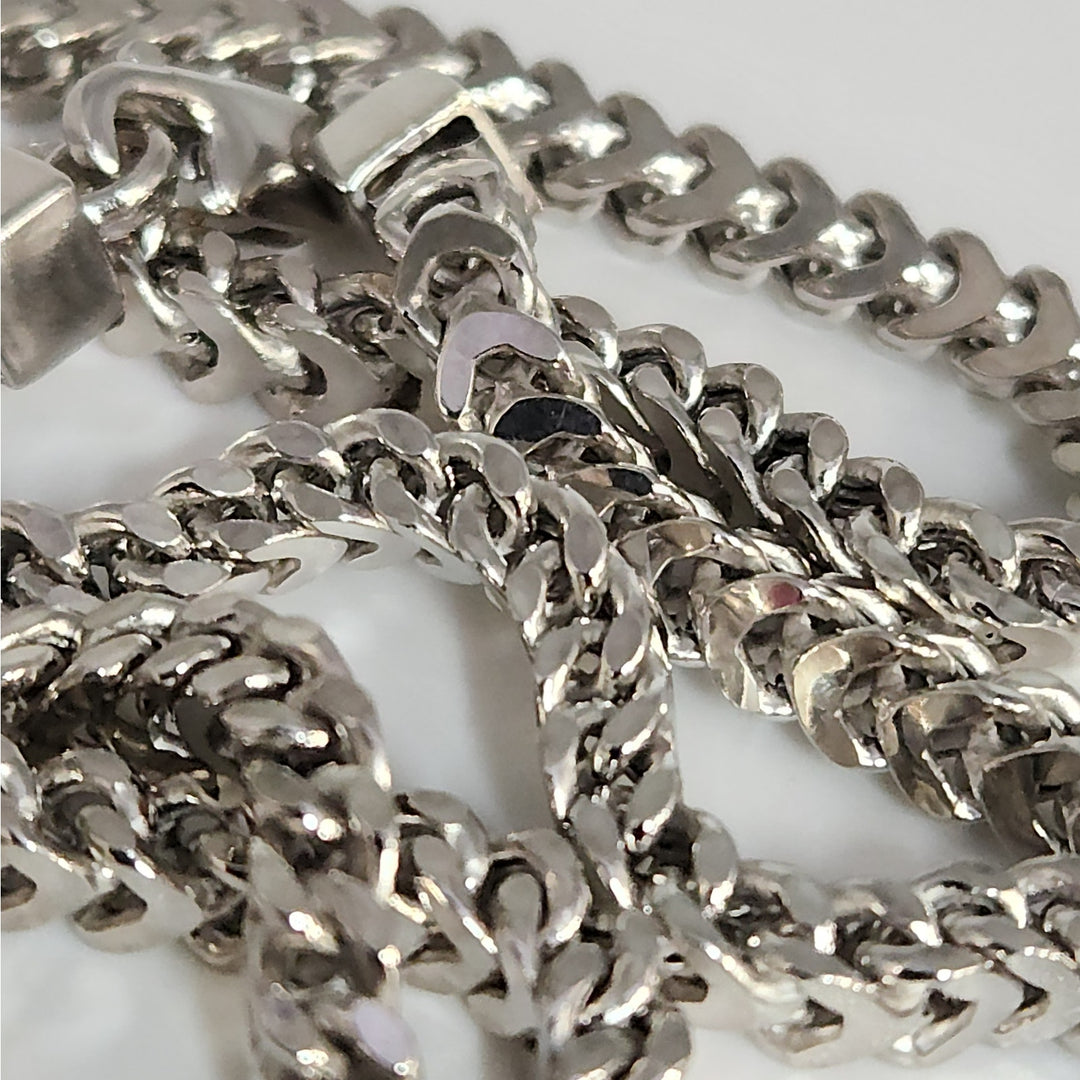 22" Solid 925 Sterling Silver Wheat Chain Necklace (Spiga) Bold Braided Design