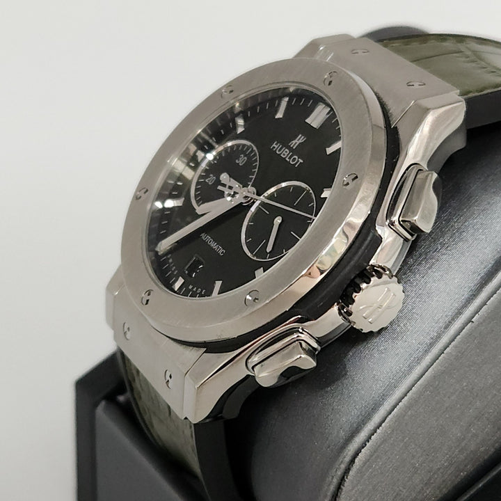 Hublot Classic Fusion Chronograph Green Titanium's Mint Automatic Men Watch