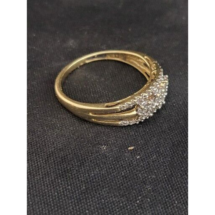 10k Yellow Gold triple row Diamond With 2g Of Gold Size 7