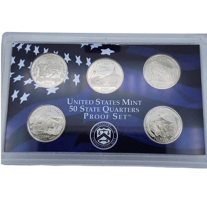 2006-S United States Mint 50 State Quarters Proof Set 5-Piece Case Flag Insert
