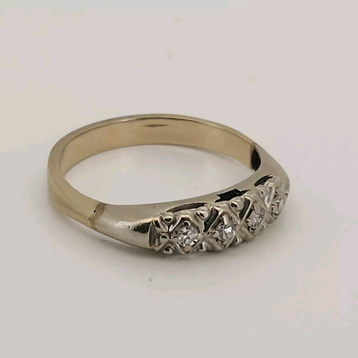 14k White Gold Diamond Band Ring Size 6.75