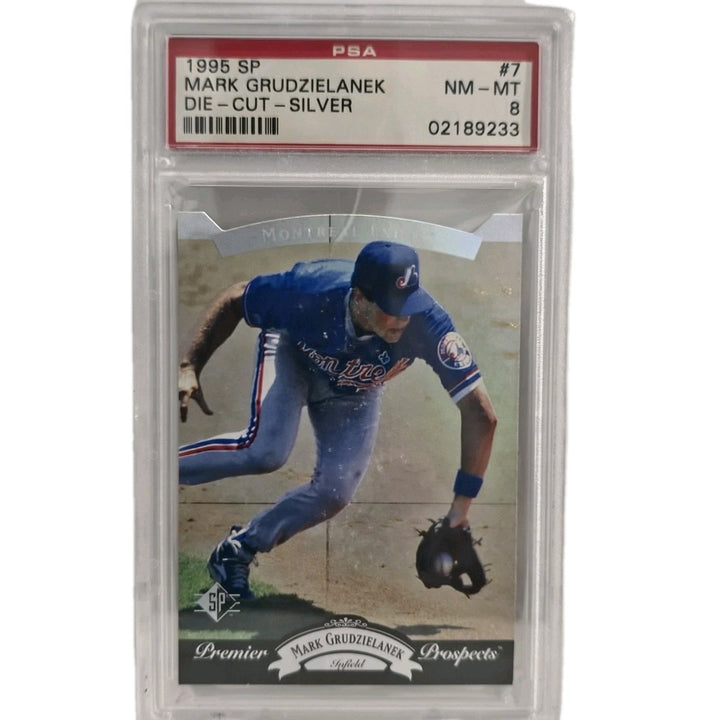 1995 SP PREMIER PROSPECTS CARD # 7 Mark Grudzielanek PSA 8 DIE CUT SILVER