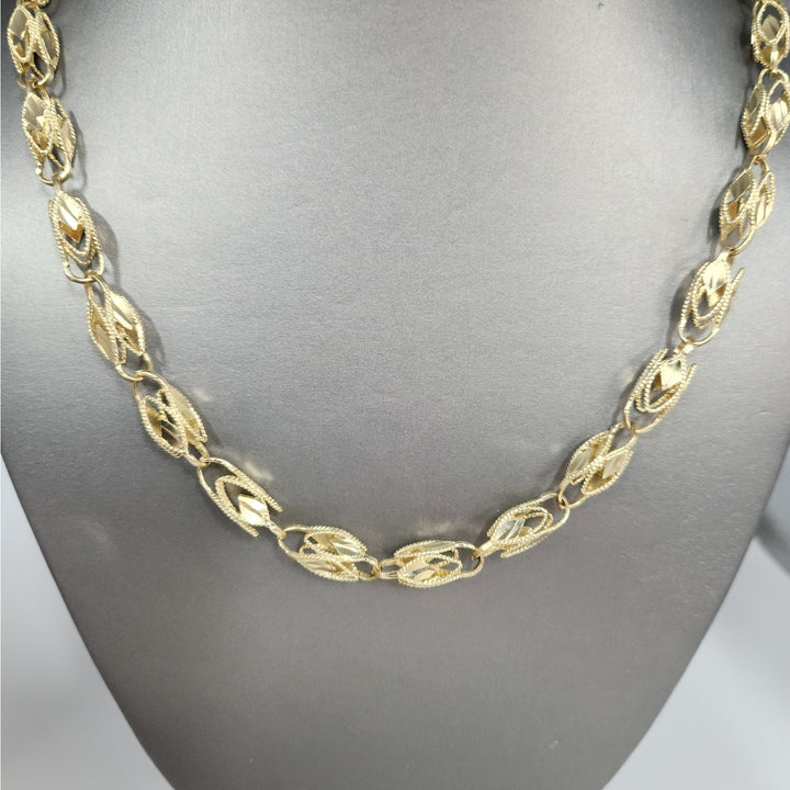 10k Yellow Gold Fancy Turkish Diamond Cut Vintage Chain Necklace 28"