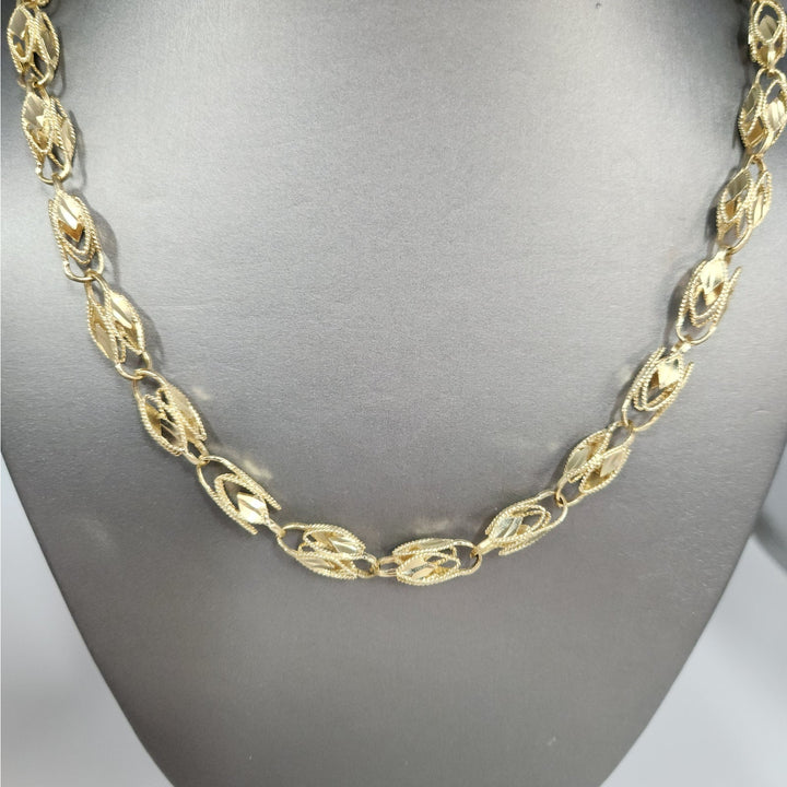10k Yellow Gold Fancy Turkish Diamond Cut Vintage Chain Necklace 28"