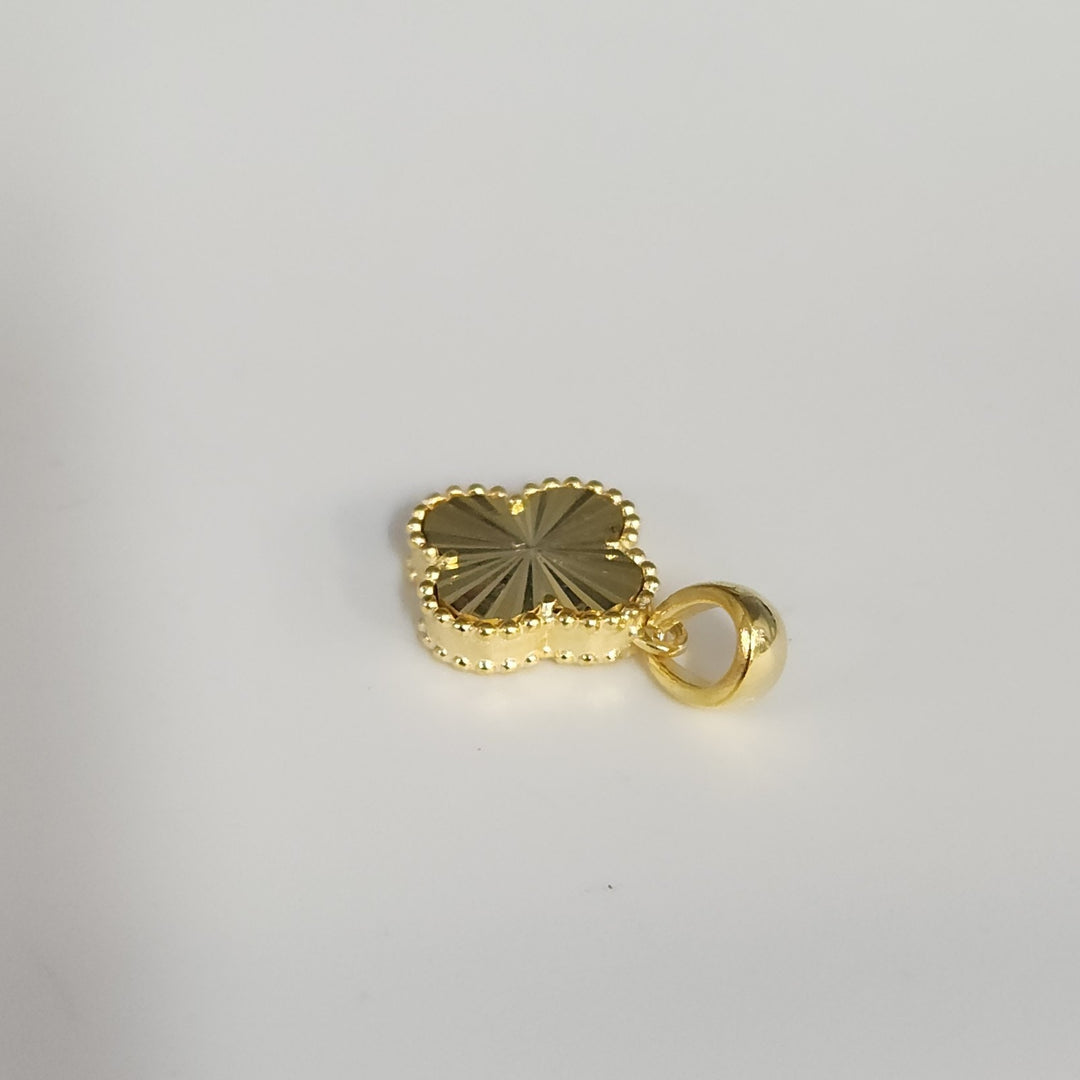 Elegant Sterling Silver Gold Finish Clover Charm