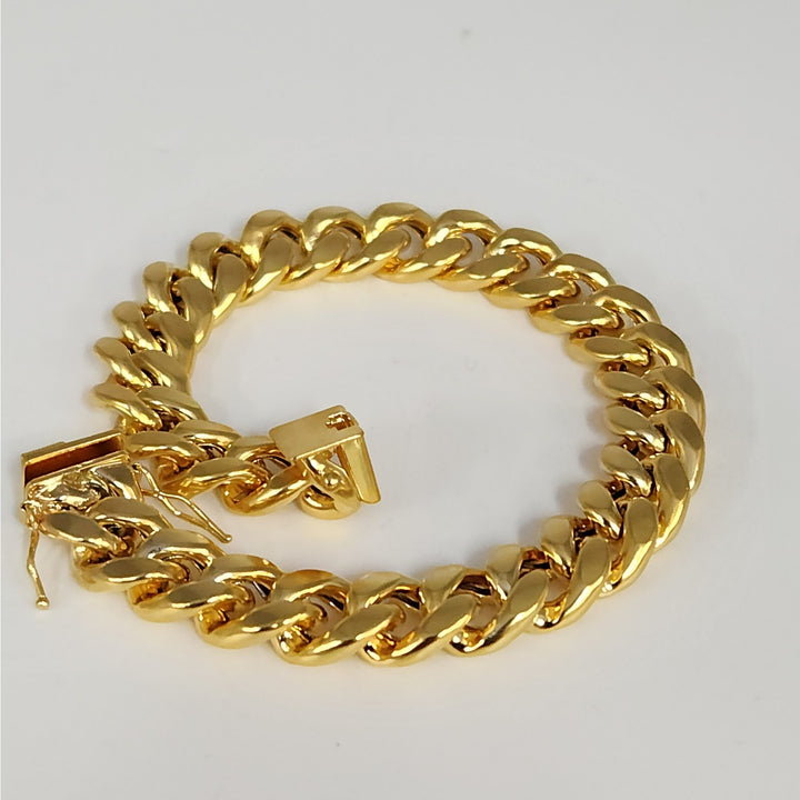10k Yellow Gold Miami Cuban Link Bracelet 8"