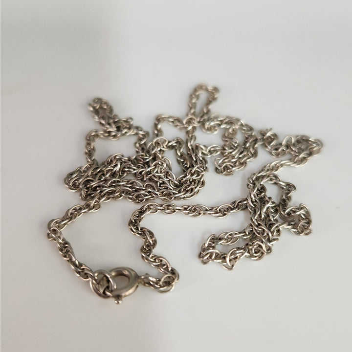 Patina 925 Sterling silver 22" Rope Necklace Classic antique finish silver chain