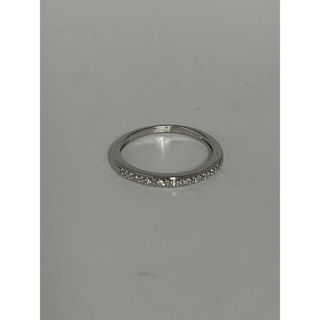 10k White Gold Diamond Princess Band Ring