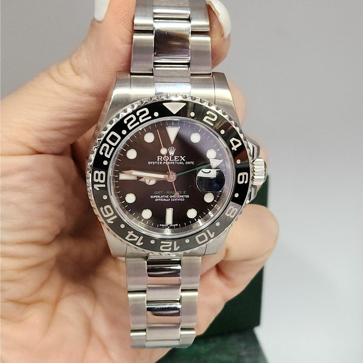 Rolex GMT-Master ll 116710LN 40mm Stainless Steel Black Ceramic Bezel w/ Box