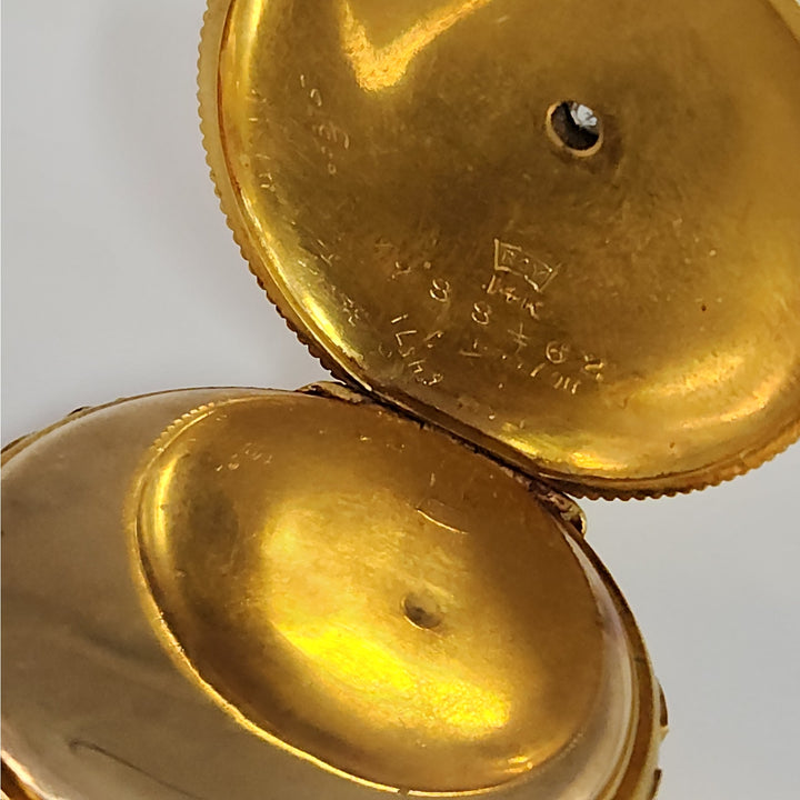 Antique  c.1901 Waltham 14k Solid Gold Diamond Manual Wind Pocket Watch